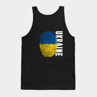 Ukraine Flag Fingerprint My Story DNA Ukrainian Tank Top